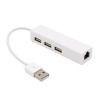 Адаптер - переходник - хаб USB2.0 - 3x USB2.0 - RJ45 (LAN) до 100 Мбит/с, белый