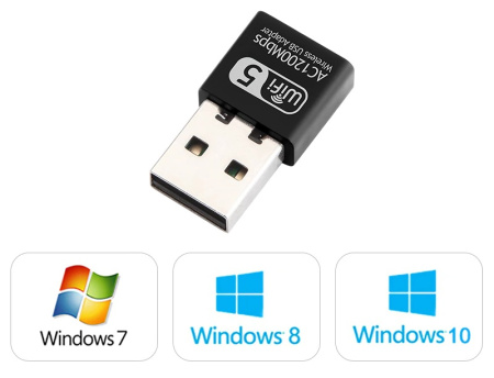 Адаптер - беспроводной Wi-Fi-приемник USB2.0, до 1200 Мбит/с, двухдиапазонный - 2.4GHz/5.8GHz