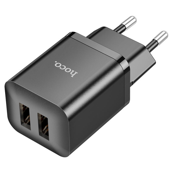 Зарядное устройство сетевое - блок питания HOCO N25, 2.1A, 2 USB, черный Зарядное устройство сетевое - блок питания HOCO N25, 2.1A, 2 USB, черный