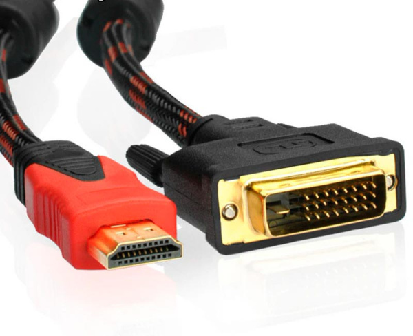 Кабель HDMI - DVI-D, папа-папа, 1,5 метра, в оплетке Кабель HDMI - DVI-D, папа-папа, 1,5 метра, в оплетке