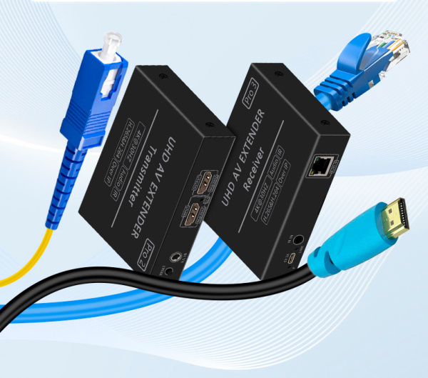 Передатчик удлинителя сигнала HDMI по витой паре RJ45 до 200 метров, UltraHD 4K@30Hz H.265 Over IP, черный Передатчик удлинителя сигнала HDMI по витой паре RJ45 до 200 метров, UltraHD 4K@30Hz H.265 Over IP, черный