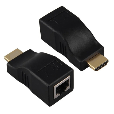 Удлинитель сигнала HDMI по витой паре RJ45 (LAN) до 30 метров, пассивный, комплект