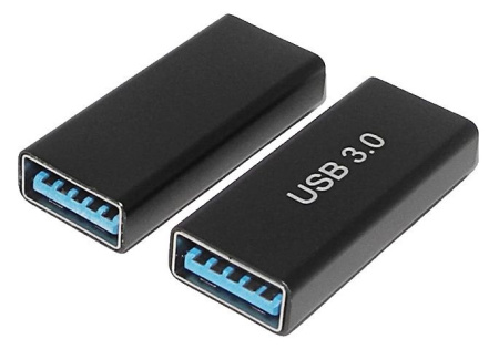 Адаптер - переходник USB3.0 - USB3.0, мама-мама, черный