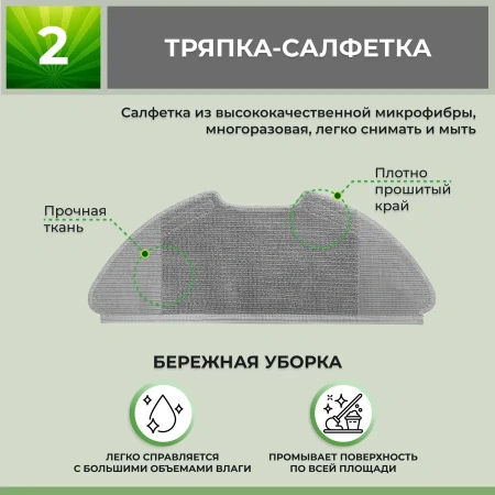 Набор аксессуаров Maxi для робота-пылесоса Xiaomi Mi Robot Vacuum-Mop 2 Pro (MJST1SHW), белые боковые щетки