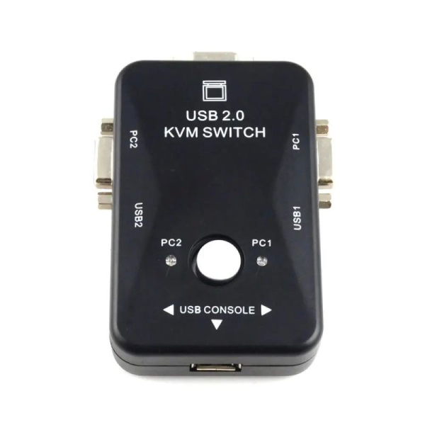 Адаптер - 2-х портовый KVM-переключатель VGA, черный Адаптер - 2-х портовый KVM-переключатель VGA, черный