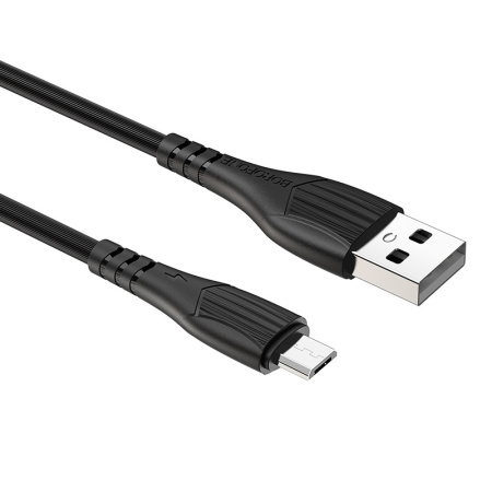 Зарядный USB дата кабель BOROFONE BX37 MicroUSB, 2.4A, 1м, черный