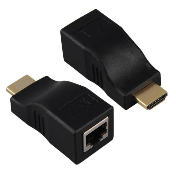 Удлинитель сигнала HDMI по витой паре RJ45 (LAN) до 30 метров, пассивный, комплект Удлинитель сигнала HDMI по витой паре RJ45 (LAN) до 30 метров, пассивный, комплект