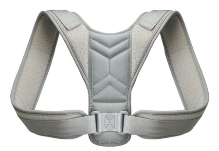 Корректор осанки - корсет ортопедический для спины - реклинатор, бандаж для позвоночника эластичный, размер XL (обхват груди 119-150см, вес 80-120кг), светло-серый