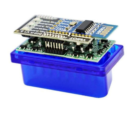 Автосканер ELM327 OBD2 v1.5 двухплатный с оригинальным чипом PIC18F25K80 - aдаптер OBDII ver1.5, Bluetooth v5.1, синий