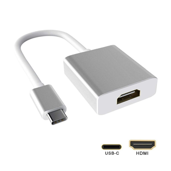 Адаптер - переходник USB 3.1 Type-C - HDMI, серебро Адаптер - переходник USB 3.1 Type-C - HDMI, серебро