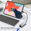 Адаптер - переходник USB Type-C / USB Type-A - RJ45 (LAN) до 100 Мбит/с, серый