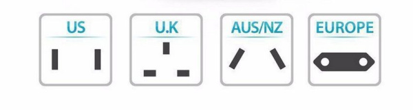 Универсальный переходник для международных типов розеток, белый