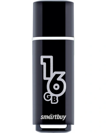 Флешка 16Gb Smart Buy Glossy series, USB 2.0, черный
