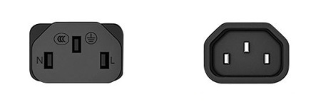 Кабель питания трехконтактный С13-С14, 1 метр, черный