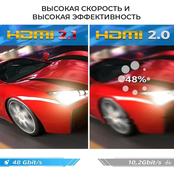 Кабель HDMI v2.1 Premium UltraHD 8K 120Гц, 48 Гбит/с, папа-папа, 5 метров, черный