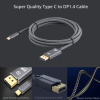 Кабель USB3.1 Type-C - DisplayPort v1.4 (DP1.4), 8K 60Гц / 4K 144Гц / 2K 240Гц, 32.4 Гбит/с, 12 бит, в оплетке, 1.8 метра