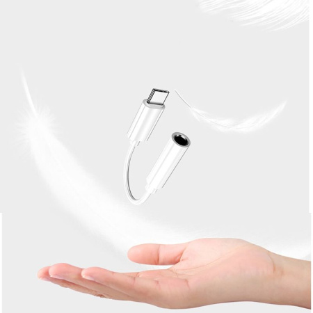 Адаптер - переходник USB3.1 Type-C - jack 3.5mm (AUX), белый