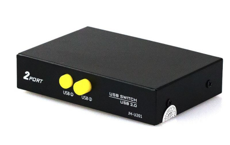 Адаптер - переключатель - свитч USB-B - USB2.0 для подключения принтера или сканера к двум ноутбукам или компьютерам, черный