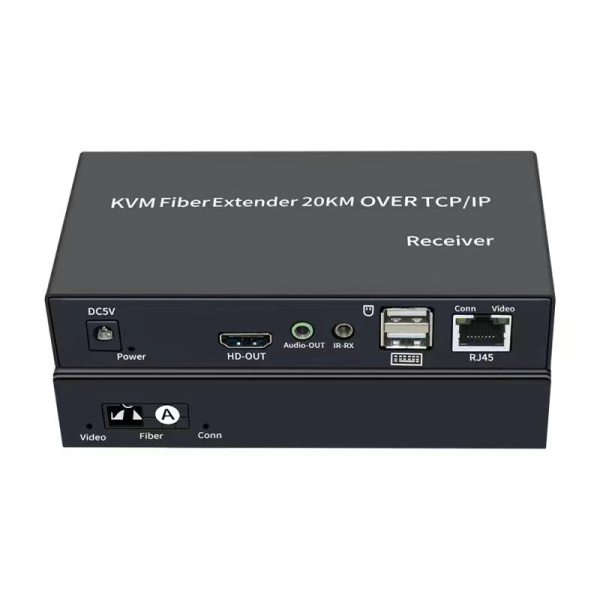 KVM-удлинитель HDMI USB по витой паре RJ45 до 120м / оптическому кабелю SC до 20км, комплект, черный KVM-удлинитель HDMI USB по витой паре RJ45 до 120м / оптическому кабелю SC до 20км, комплект, черный