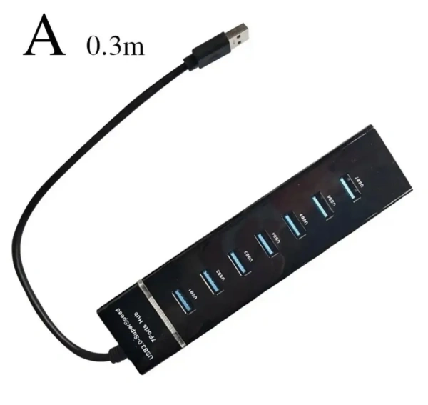 Хаб - концентратор USB3.0 - 7х USB3.0, вертикальный, с LED-индикатором, черный Хаб - концентратор USB3.0 - 7х USB3.0, вертикальный, с LED-индикатором, черный