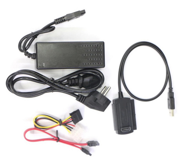 Адаптер - переходник - кабель USB2.0 - IDE/SATA для жесткого диска SSD/HDD 2.5″/3.5″, черный Адаптер - переходник - кабель USB2.0 - IDE/SATA для жесткого диска SSD/HDD 2.5″/3.5″, черный
