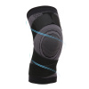 Фиксатор коленного сустава с лентами - регулируемый бандаж на колено - ортопедический эластичный наколенник - спортивная компрессионная нескользящая поддержка для колена, размер L, черный