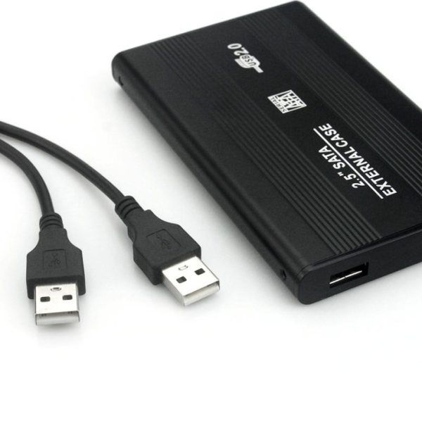 Внешний корпус - бокс SATA - USB2.0 для жесткого диска SSD/HDD 2,5”, алюм.-пластик, черный Внешний корпус - бокс SATA - USB2.0 для жесткого диска SSD/HDD 2,5”, алюм.-пластик, черный