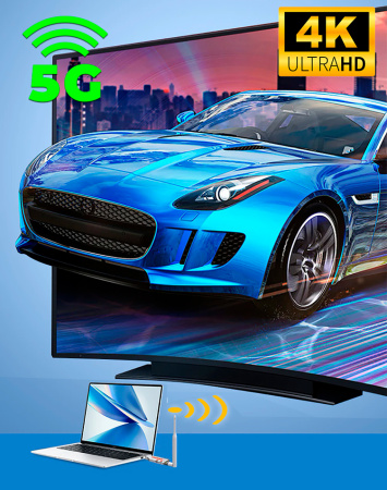 Удлинитель сигнала HDMI по Wi-Fi до 100 метров, активный, UltraHD 4K, комплект 1 передатчик + 2 приемника