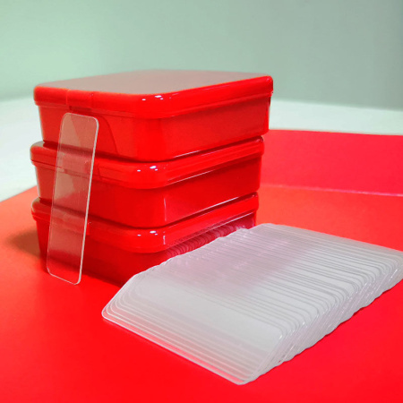 Клейкие пластины многоразовые - двухсторонний пластиковый скотч, 60 штук, прозрачный