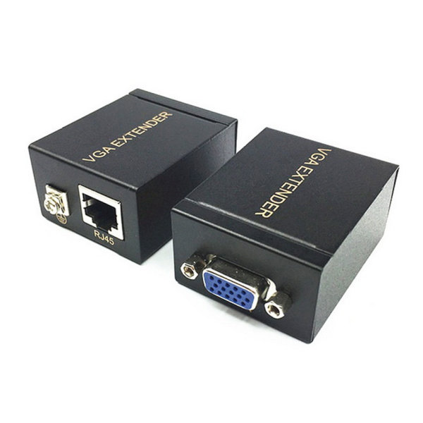 Удлинитель сигнала VGA по витой паре RJ45 (LAN) до 60 метров, пассивный, комплект, черный Удлинитель сигнала VGA по витой паре RJ45 (LAN) до 60 метров, пассивный, комплект, черный