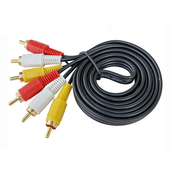 Кабель 3x RCA (AV) - 3x RCA (AV), папа-папа, 20 метров, черный Кабель 3x RCA (AV) - 3x RCA (AV), папа-папа, 20 метров, черный