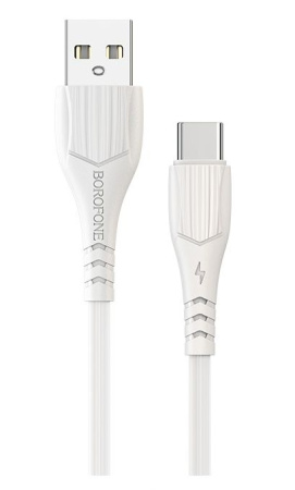 Зарядный USB дата кабель BOROFONE BX37 Type-C , 3.0A, 1м, белый