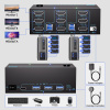 Адаптер – KVM-переключатель 2x3 HDMI 2.1 – 8K 60Гц / 4K 120Гц, USB3.0 / USB-C, черный