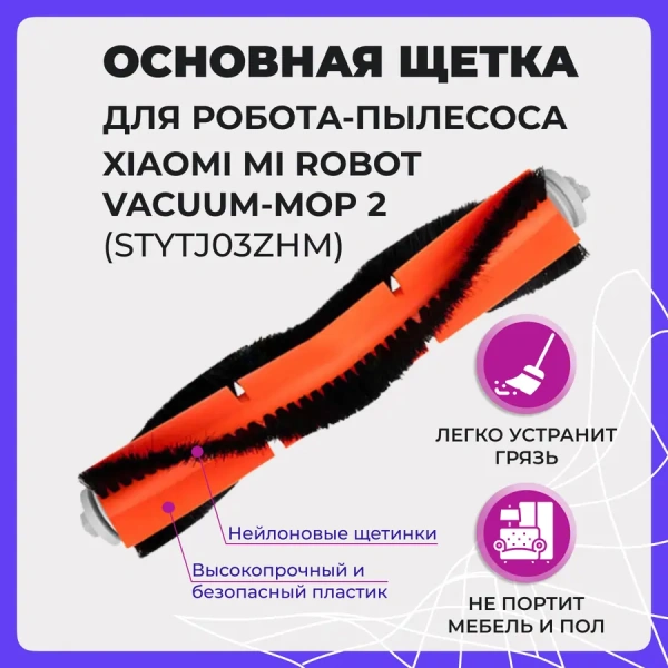 Основная щетка для робота-пылесоса Xiaomi Mi Robot Vacuum-Mop 2 (STYTJ03ZHM) Основная щетка для робота-пылесоса Xiaomi Mi Robot Vacuum-Mop 2 (STYTJ03ZHM)