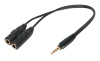 Кабель - разветвитель jack 3.5mm (AUX) - 2x jack 3.5mm (AUX), папа-мама, 0,2 метра, черный