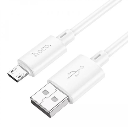 Зарядный USB дата кабель HOCO X88 MicroUSB, 2.4A, 1м, белый