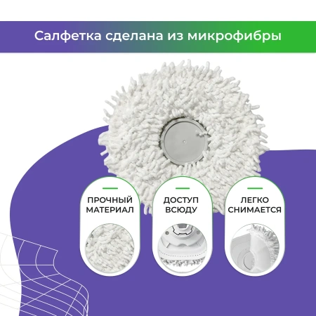 Салфетка (тряпка) - многоразовая микрофибра для робота-пылесоса Dreame Bot W10