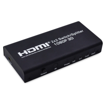 Адаптер - разветвитель - переключатель - свитч-сплиттер 2×2 HDMI, FullHD 1080p 3D, черный