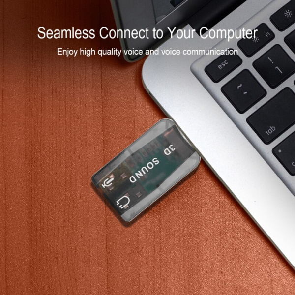 Звуковой адаптер - внешняя звуковая карта USB 3D 2.1/5.1-канальная Звуковой адаптер - внешняя звуковая карта USB 3D 2.1/5.1-канальная