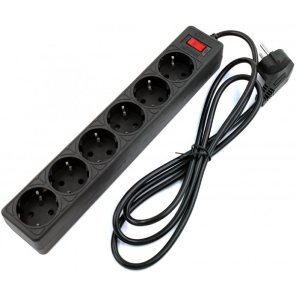 Сетевой фильтр 5bites GARDA SP6B-518 6S, 3х0.75мм2, 1,8м, черный Сетевой фильтр 5bites GARDA SP6B-518 6S, 3х0.75мм2, 1,8м, черный