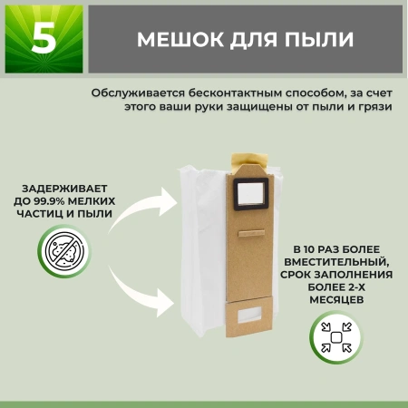 Набор аксессуаров Medium для робота-пылесоса Roborock S7, белые боковые щетки