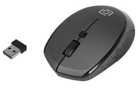 Мышь беспроводная Оклик 488MW, 1600dpi, для ноутбука, черно-серый