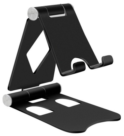 Настольная подставка - держатель для телефона или планшета MOD02, алюминий, черный