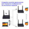 Удлинитель сигнала HDMI по Wi-Fi до 100 метров, активный, FullHD 1080p, комплект, черный
