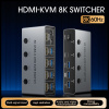 Адаптер - 4-х портовый KVM-переключатель HDMI v2.1 – 8K 60Гц, USB3.0, HDR, алюминий