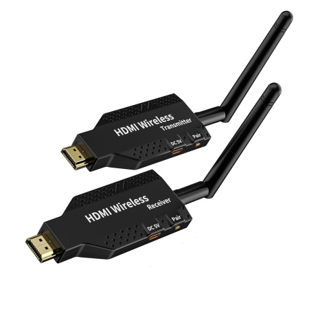 Удлинитель сигнала HDMI по Wi-Fi до 50 метров, активный, FullHD 1080p, комплект, черный
