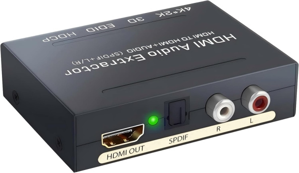 Адаптер - HDMI аудио экстрактор 4K  - оптика (Toslink/SPDIF) - jack 3.5mm (AUX), черный