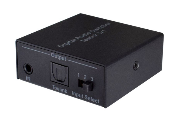 Цифровой аудио переключатель - свитч 3x1 оптический (Toslink/SPDIF), с пультом ДУ, черный Цифровой аудио переключатель - свитч 3x1 оптический (Toslink/SPDIF), с пультом ДУ, черный