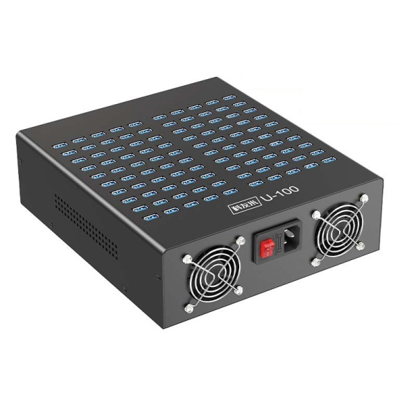 Зарядная станция на 100 USB портов mod. 1100P800WB, 5V2A/800W, активное охлаждение Зарядная станция на 100 USB портов mod. 1100P800WB, 5V2A/800W, активное охлаждение