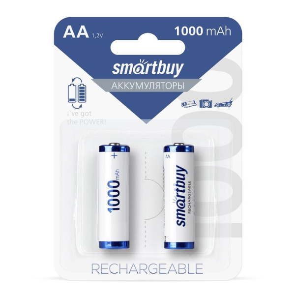 Аккумулятор SMARTBUY 1000 mAh, AA/2BL